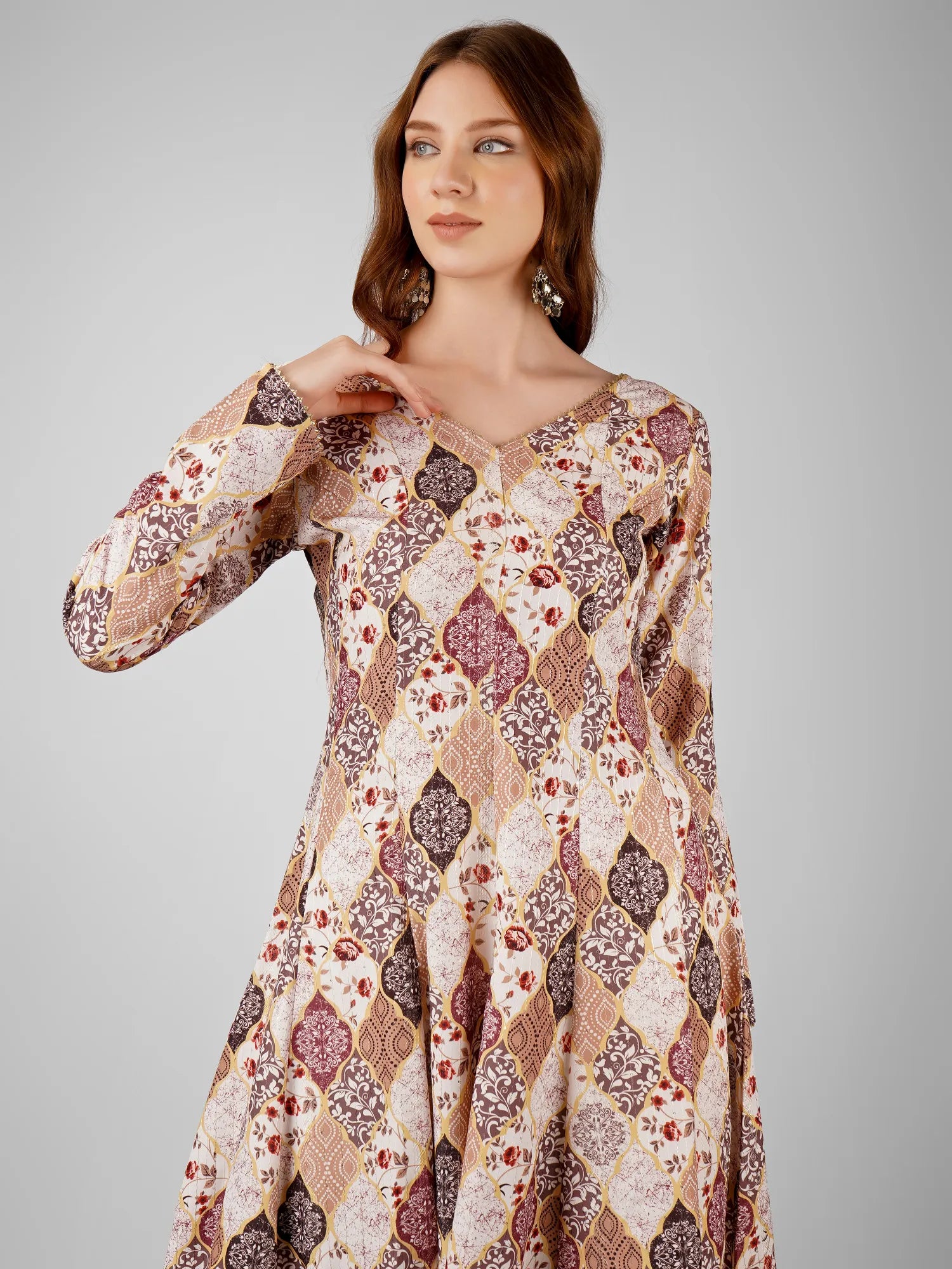 Printed Anarkali  Dress Set