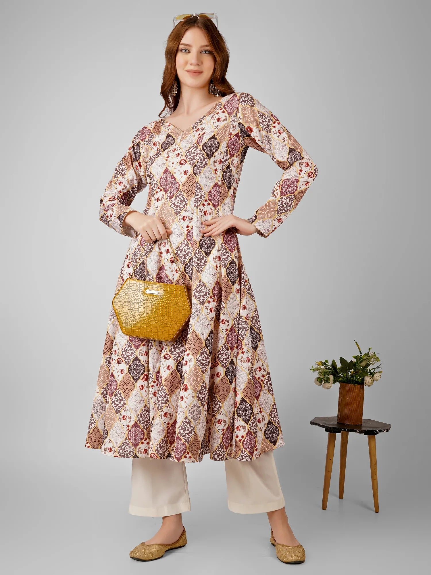 Printed Anarkali  Dress Set