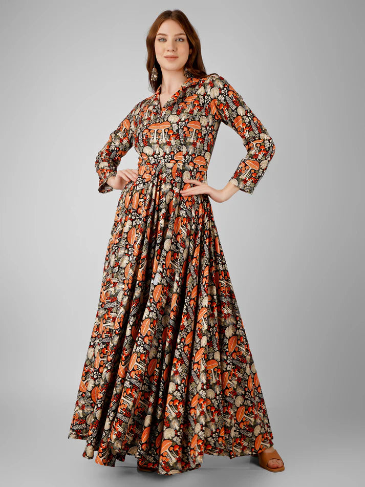 Modern Blossom Anarkali Gown