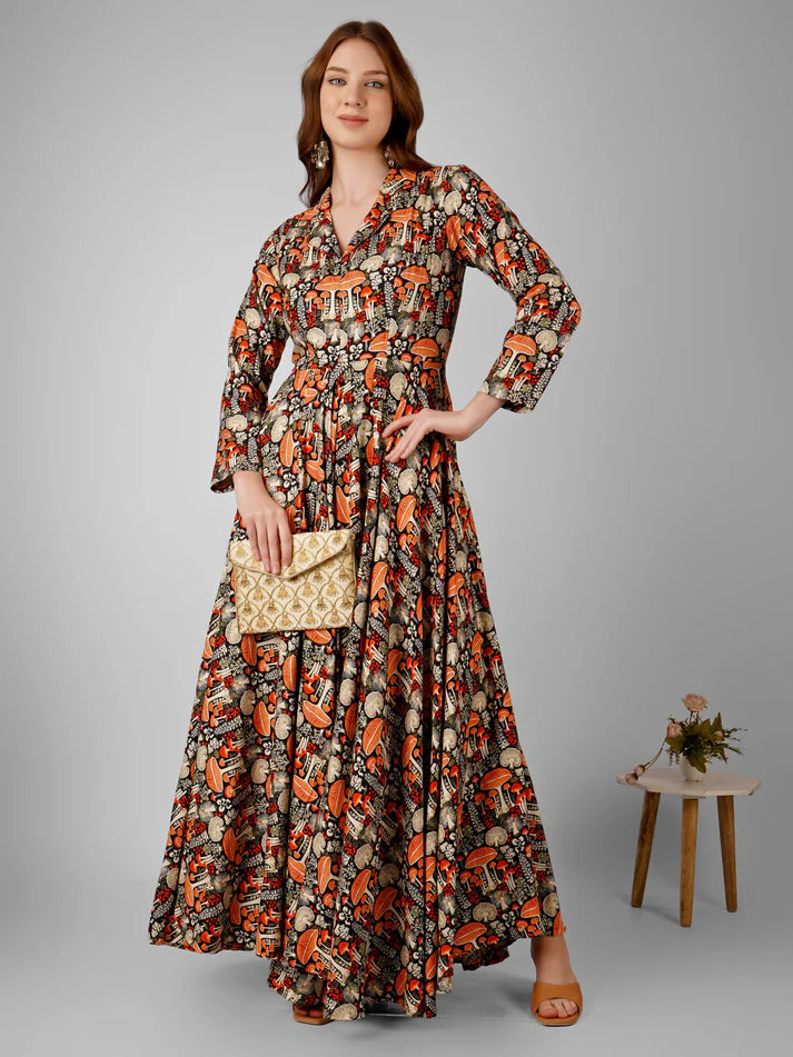 Modern Blossom Anarkali Gown